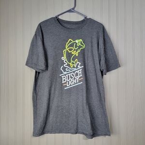 Busch Light Bass Fishing Neon Sign Short Sleeve T-shirt  Black Men's XL